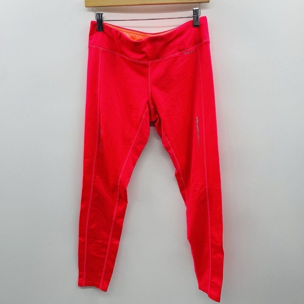 Hind Womens Size Medium Reflective Fleece Lined Athletic Ankle Pants in Pink